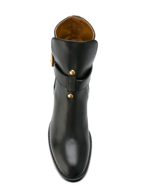 strap leather boots