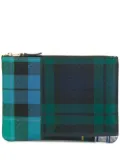 Comme Des Garçons Wallet tartan patchwork clutch - Green