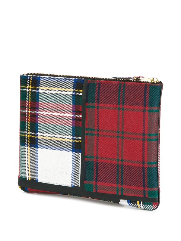 Comme Des Garçons Wallet Tartan Patchwork Clutch - Farfetch