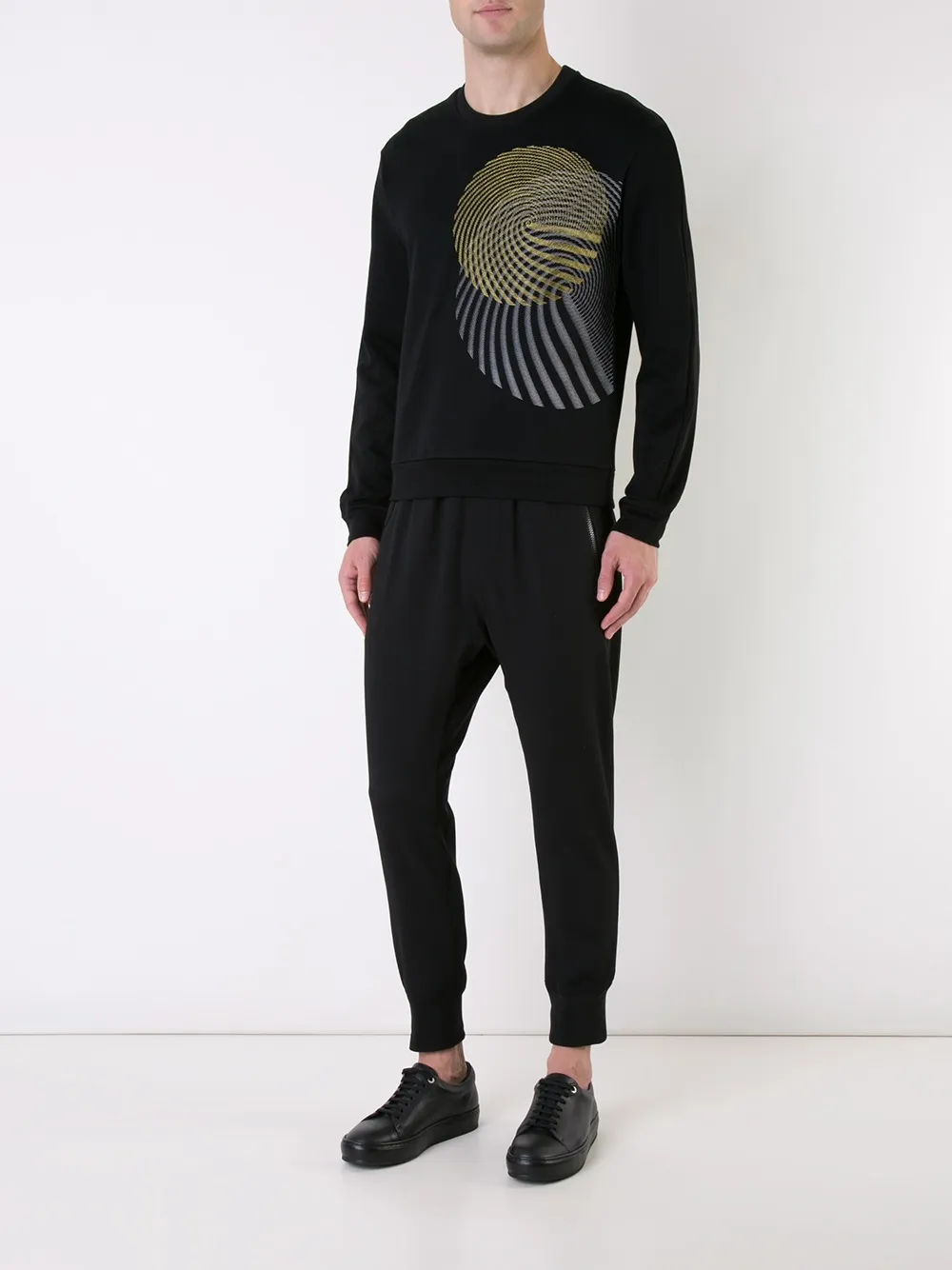  Wooyoungmi Sweatshirt Mit Rundem Muster   Schwarz 