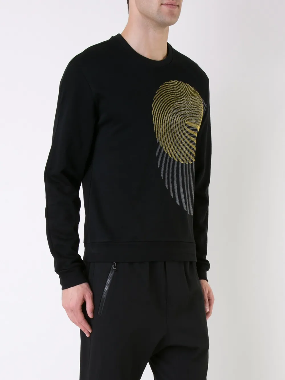  Wooyoungmi Sweatshirt Mit Rundem Muster   Schwarz 