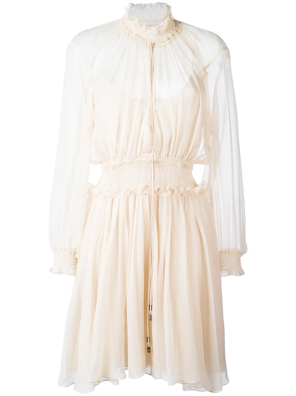 Chloé ruffle-hem long-sleeve dress - Pink