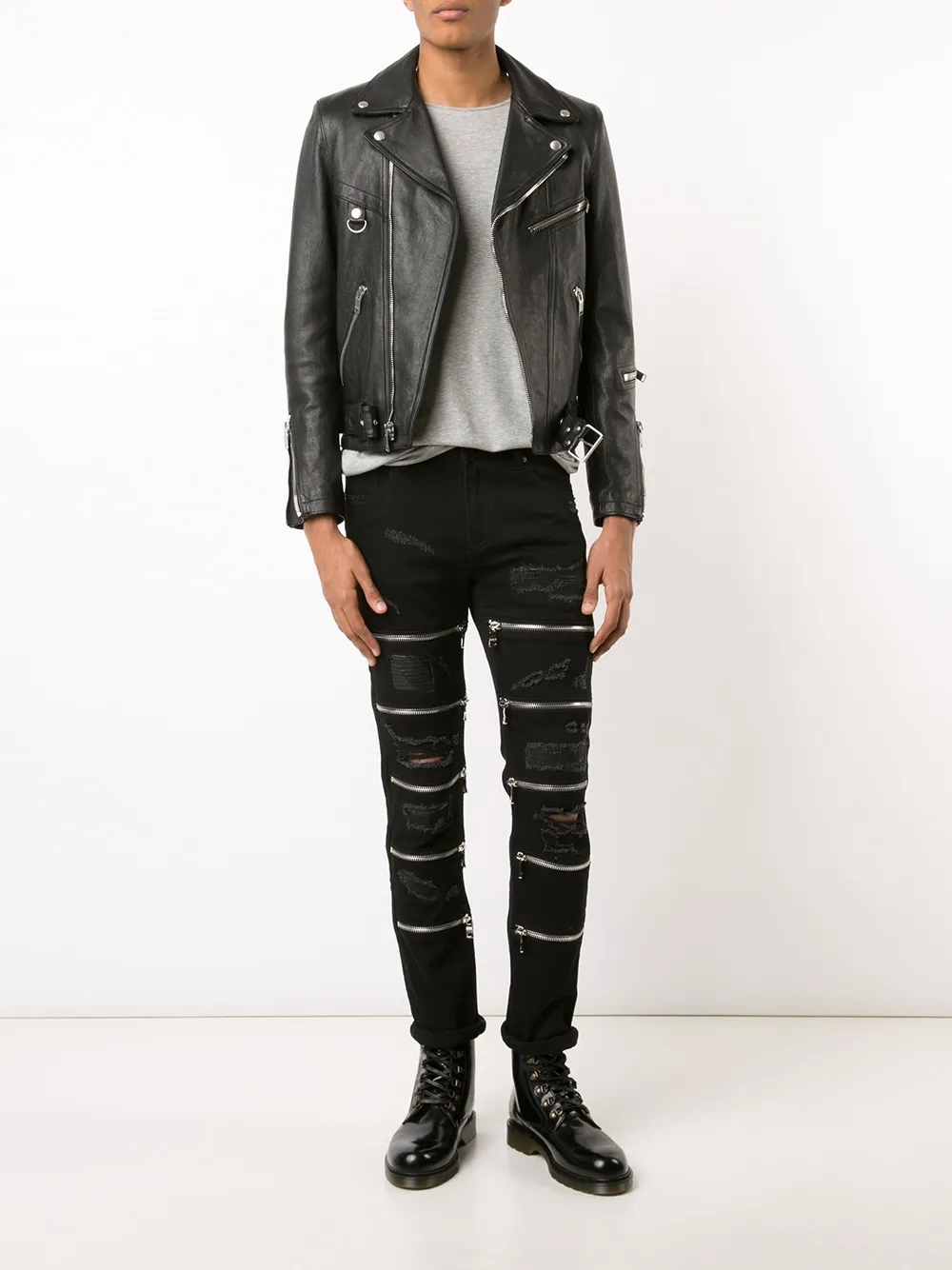 God's Masterful Children front zips skinny jeans - Zwart