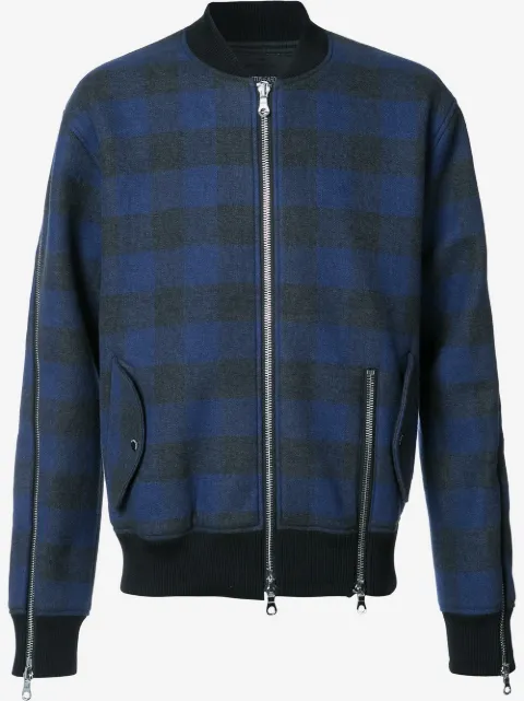 Mostly Heard Rarely Seen plaid bomber jacket