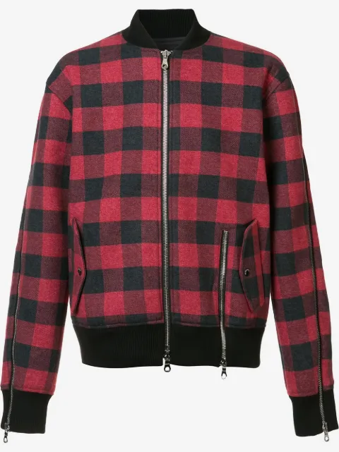 Mostly Heard Rarely Seen plaid bomber jacket