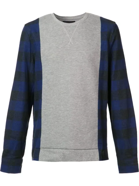 Mostly Heard Rarely Seen plaid sleeves sweatshirt
