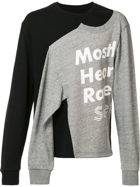 Mostly Heard Rarely Seen logo print slit sweatshirt