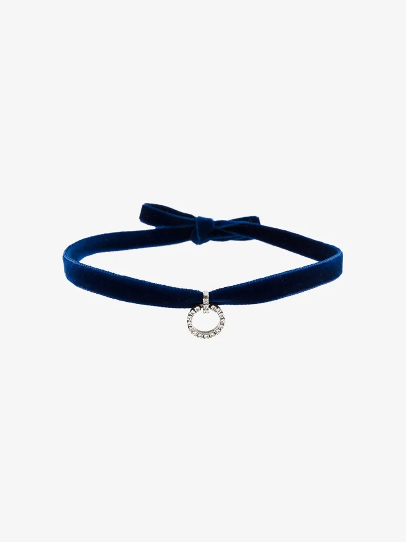Dannijo Blue Vix velvet choker