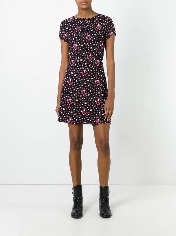Saint Laurent star-print Shift Dress | Black | FARFETCH