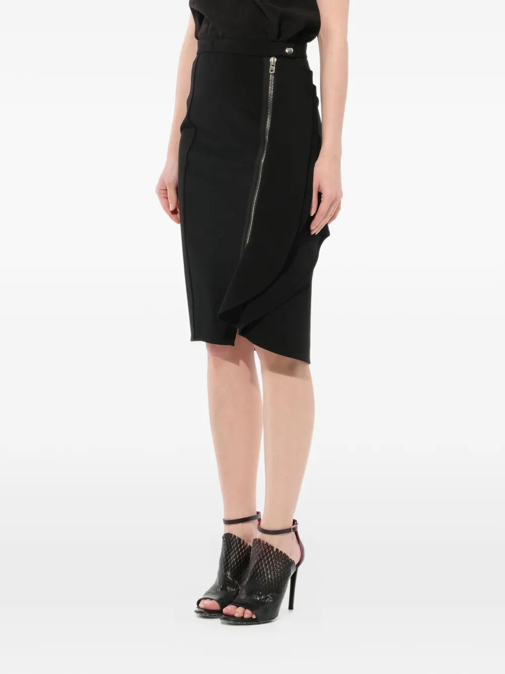  Givenchy Falda Con Volantes Asimétricos - Negro 