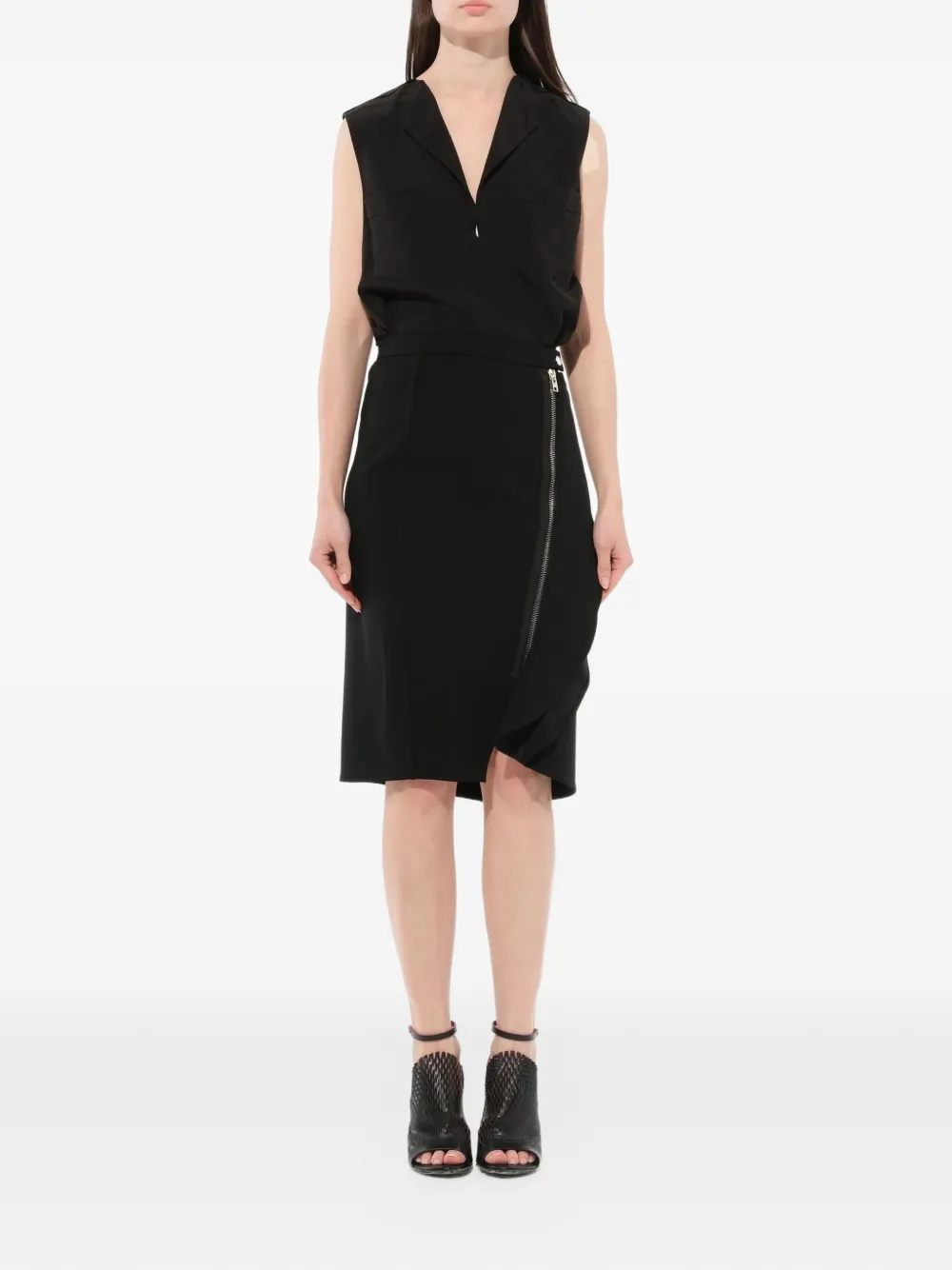  Givenchy Falda Con Volantes Asimétricos - Negro 