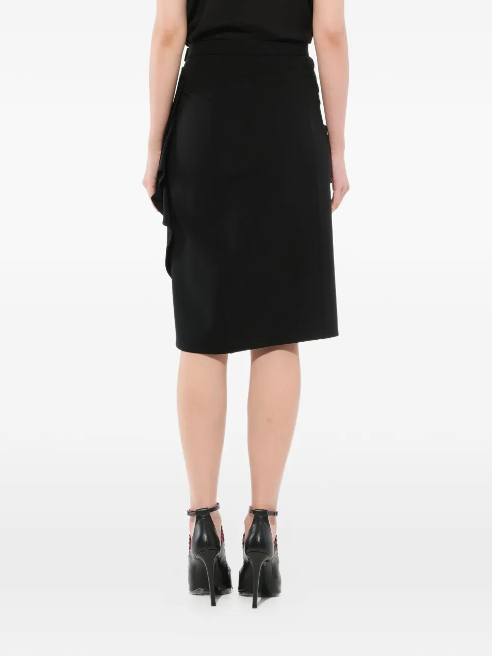 Givenchy asymmetrische rok met ruches Zwart