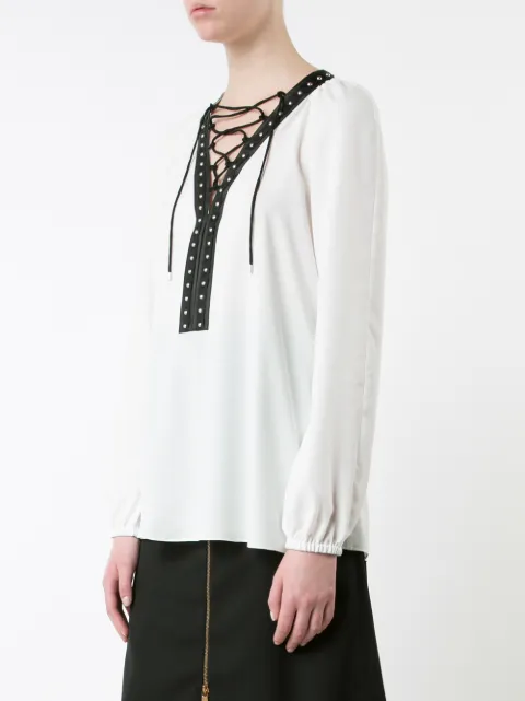 lace up peasant blouse