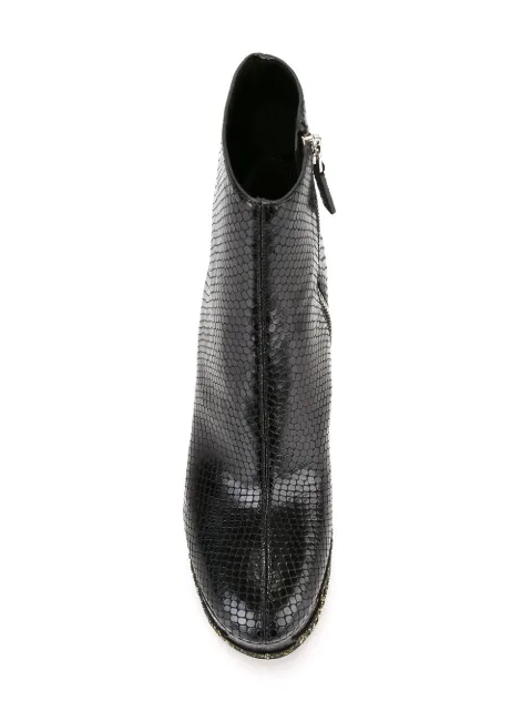 snake effect leather platform trainers