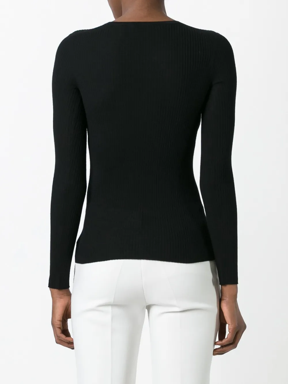 Shop Theory Mirzi Ribbed Knit Jumper In Black