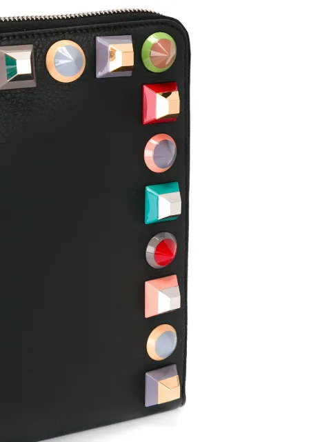 fendi multicolor leather flats