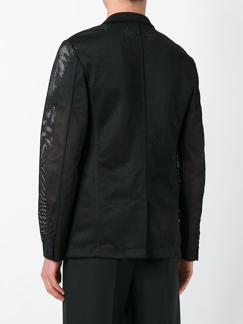 GIVENCHY GIVENCHY MESH EFFECT BLAZER - BLACK