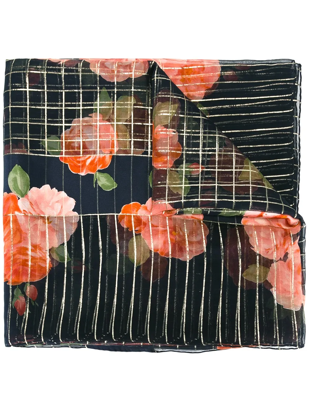 Saint Laurent Pre-Owned foulard à fleurs - Noir Top Merken Winkel