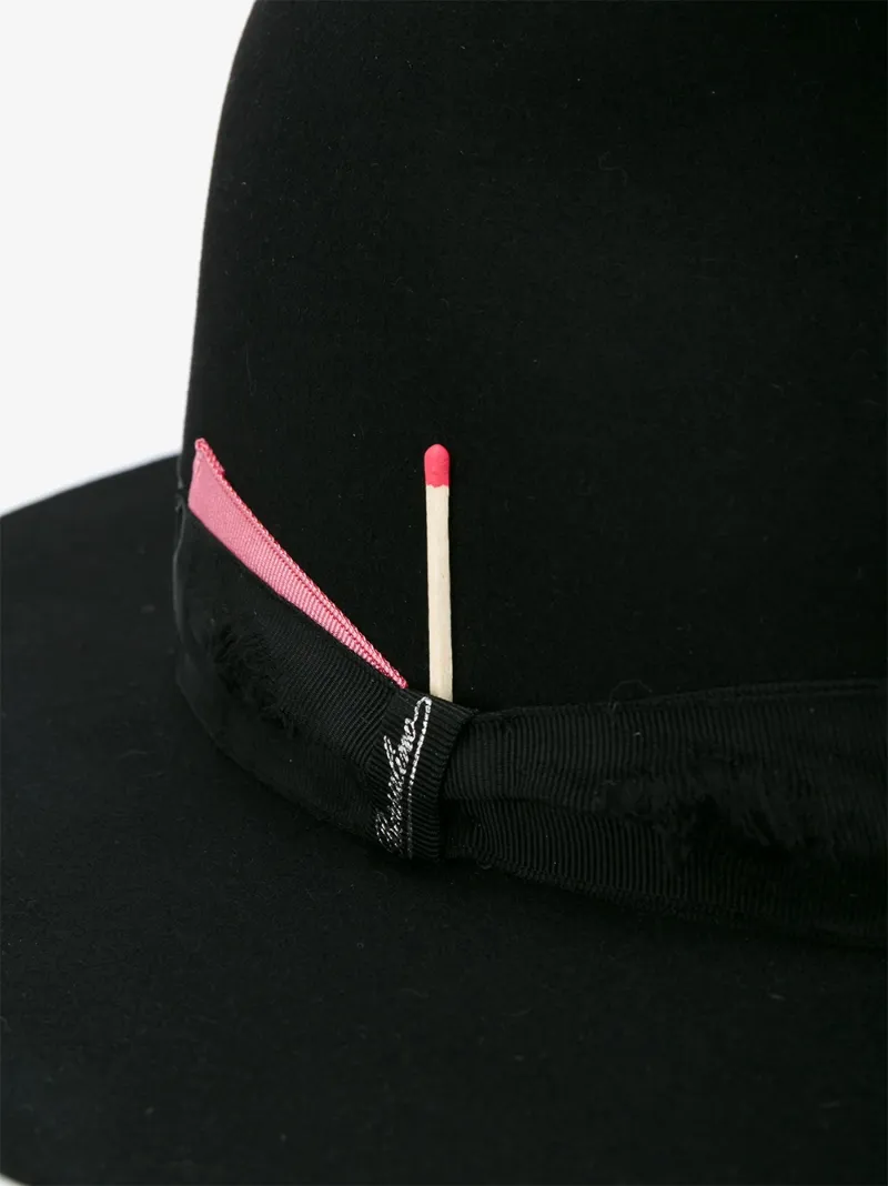 NICK FOUQUET BORSALINO FEDORA HAT WITH BLACK GROSGRAIN RIBBON