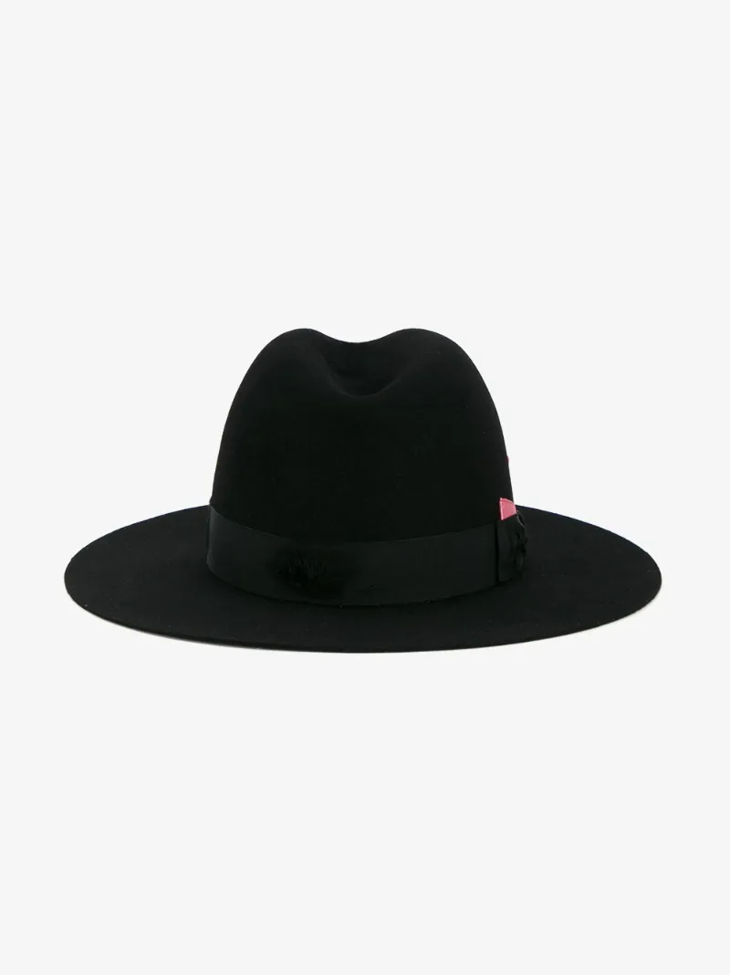 NICK FOUQUET BORSALINO FEDORA HAT WITH BLACK GROSGRAIN RIBBON