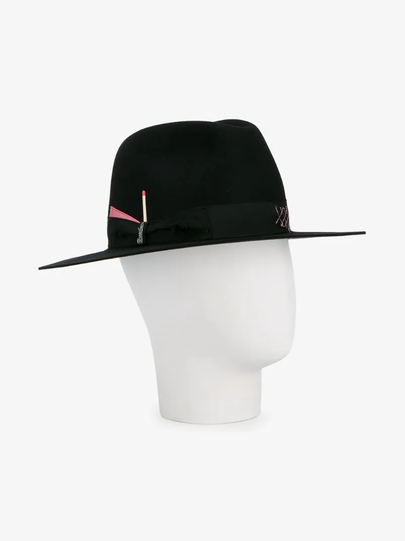 NICK FOUQUET BORSALINO FEDORA HAT WITH BLACK GROSGRAIN RIBBON