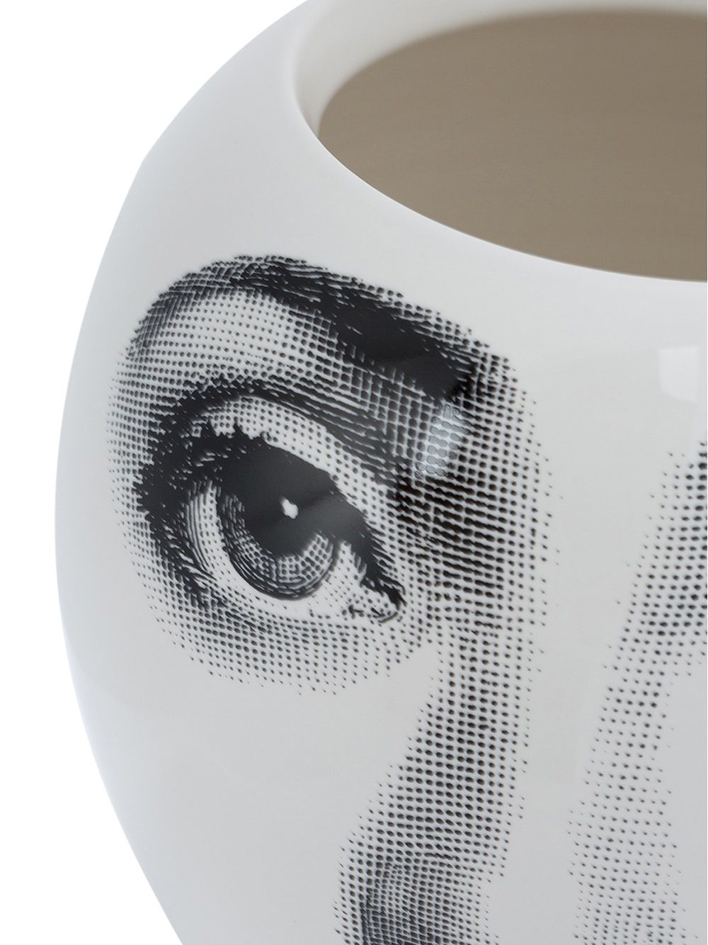 Shop Fornasetti Face Print Vase In White