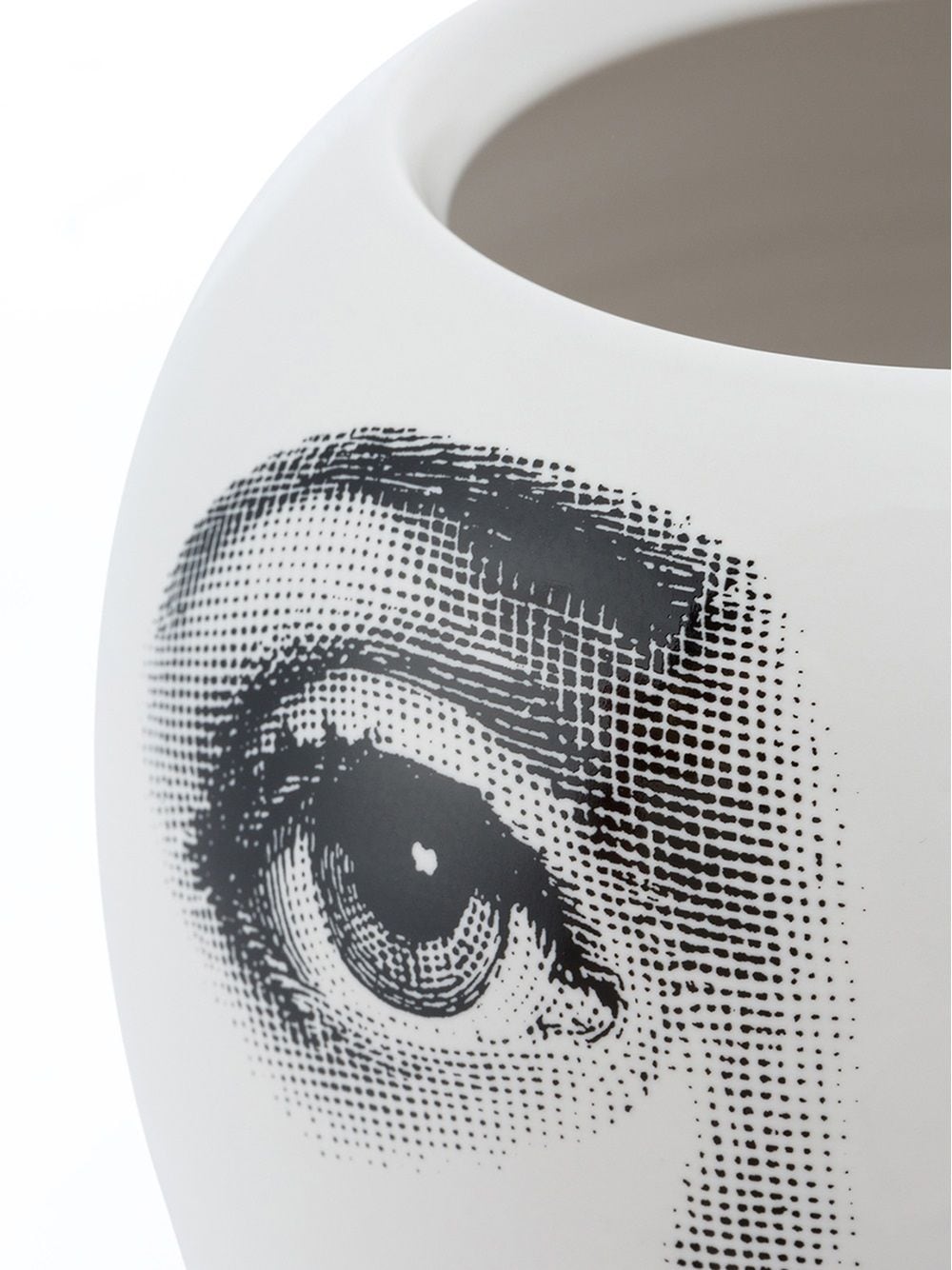 Shop Fornasetti Face Print Vase In White