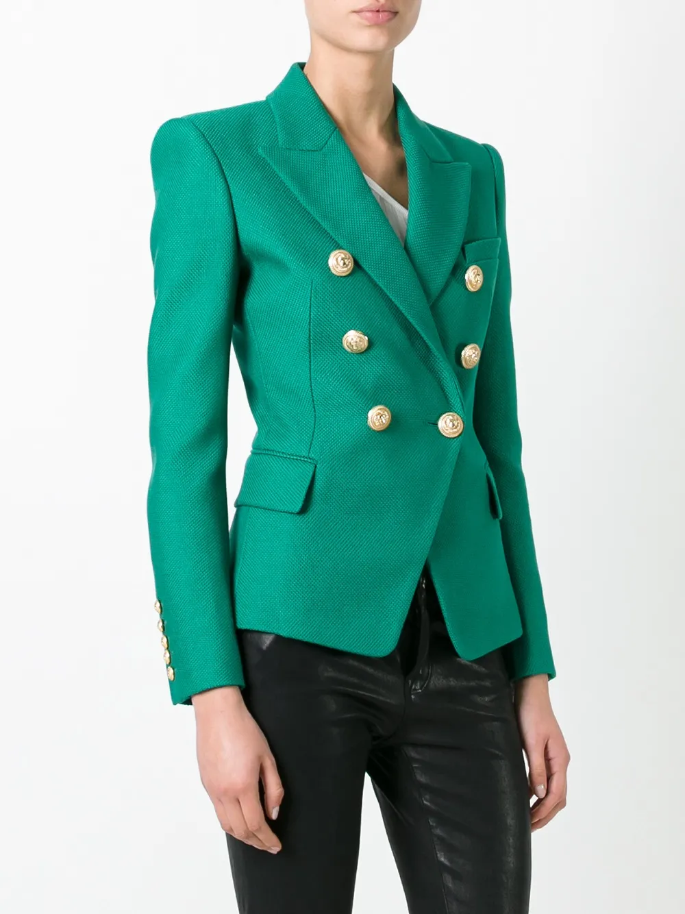 Balmain double breasted blazer Groen