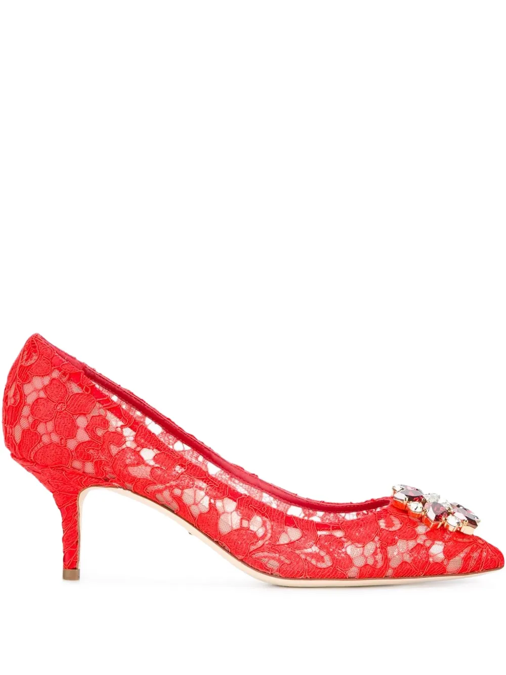 Dolce & Gabbana ドルチェ & ガッバーナ Bellucci レースパンプス - レッド Dolce & Gabbana ドルチェ & ガッバーナ Bellucci レースパンプス - レッド