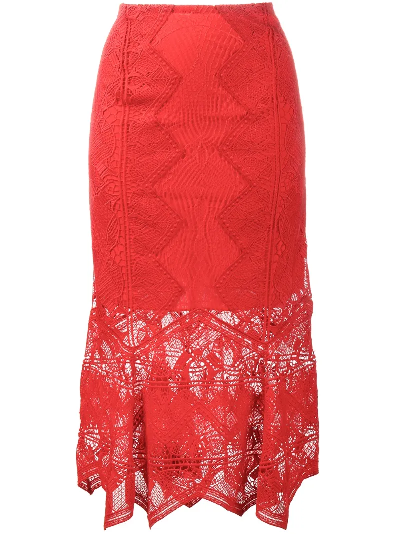 кружевная юбка миди Jonathan Simkhai