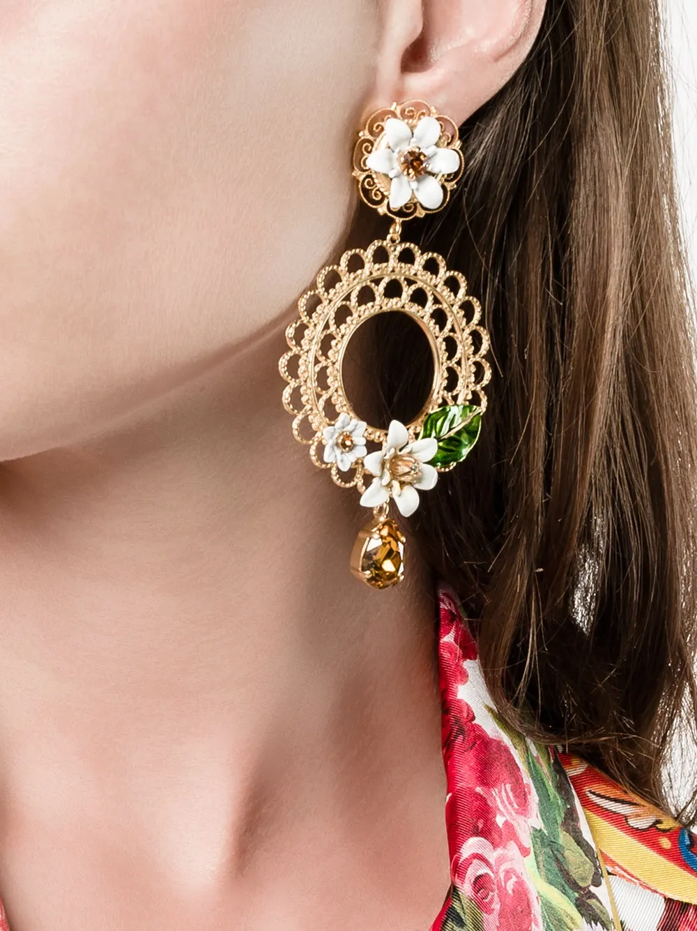 dolce & gabbana 水晶雕花耳环