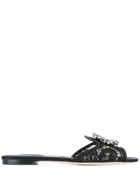 Dolce & Gabbana Rainbow Lace brooch-detail sandals