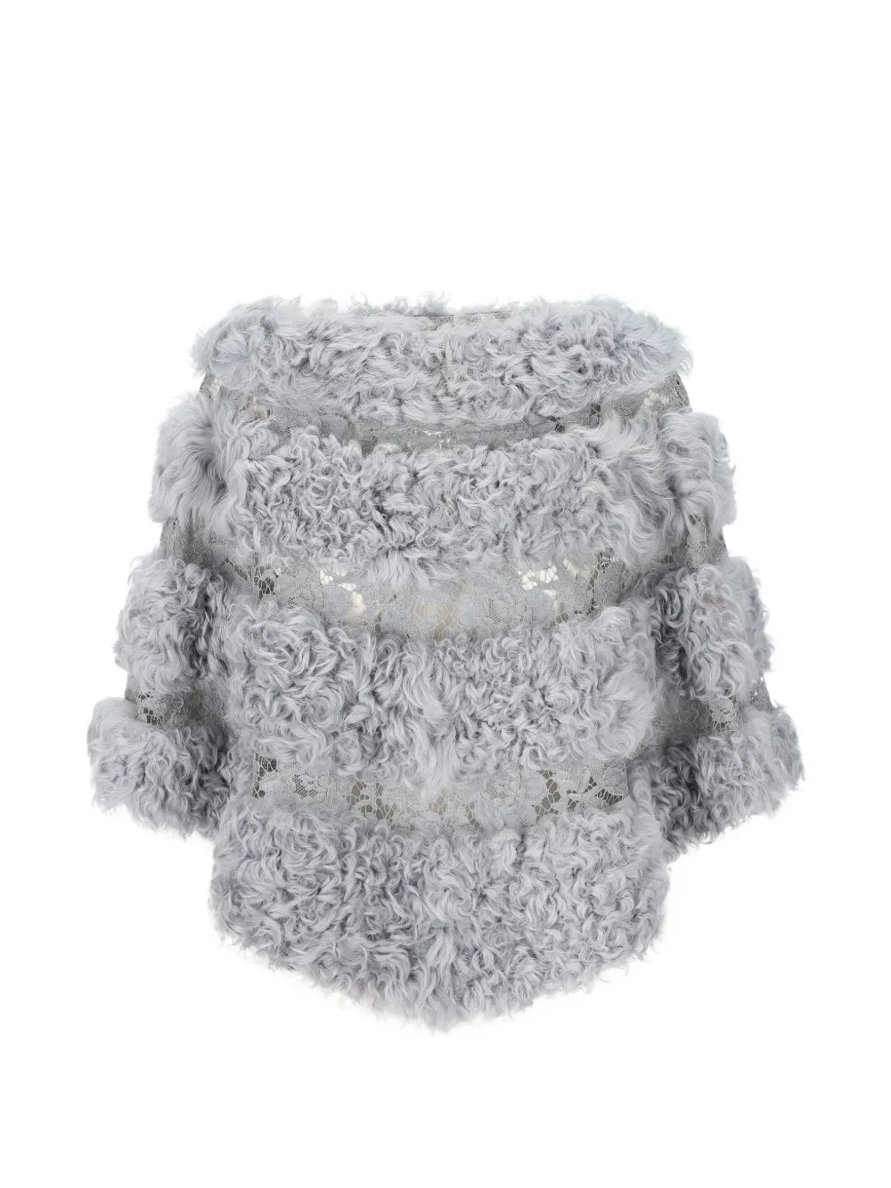 Valentino Garavani lace panelled cape - Grigio