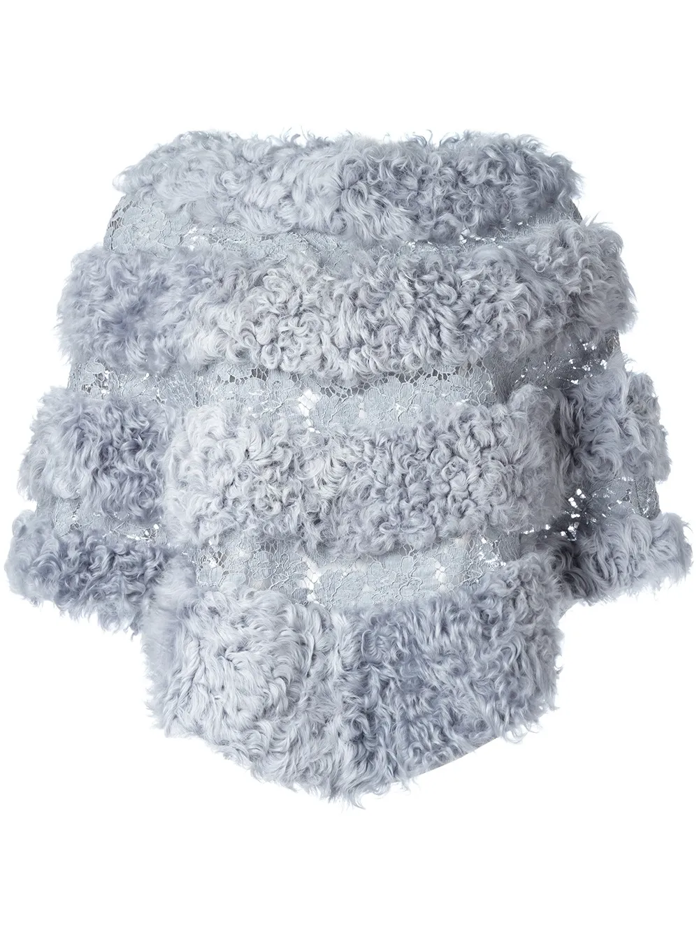 Valentino Garavani lace panelled cape - Grey