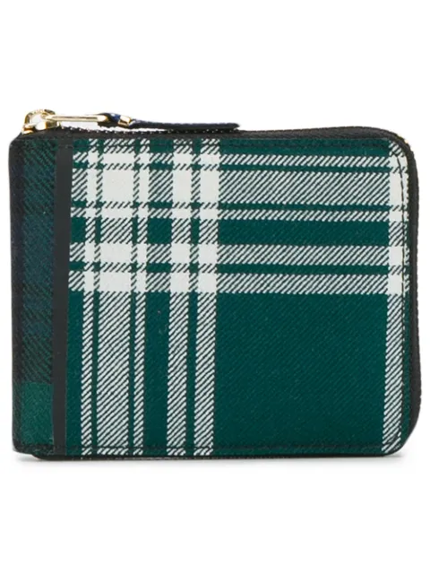 Comme Des Garçons Wallet Large Green Tartan Wallet