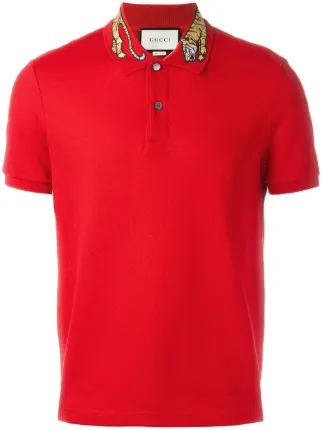 Gucci Polo Con Tigre Bordado - Farfetch