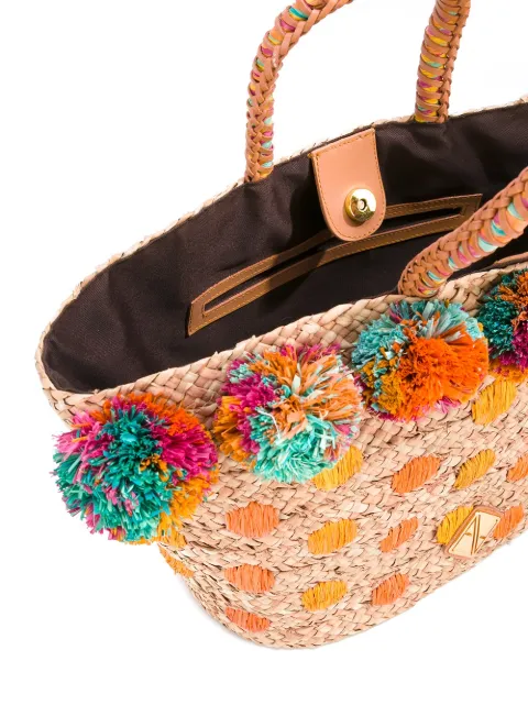 pom pom basket bag