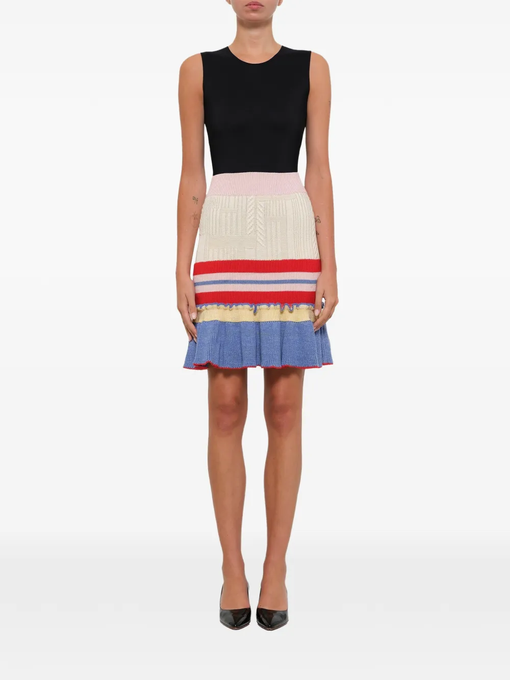 Alexander McQueen peplum mini skirt - Bianco