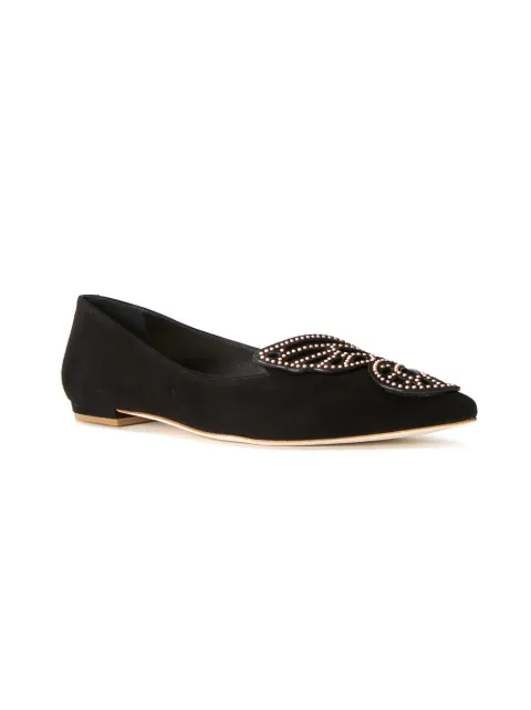 sophia webster bibi butterfly embroidered suede flats