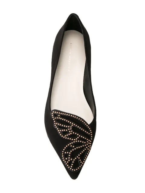 sophia webster bibi butterfly embroidered suede flats