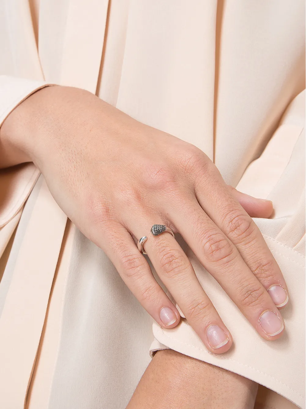 Rosa Maria stoned trimring - Metallic