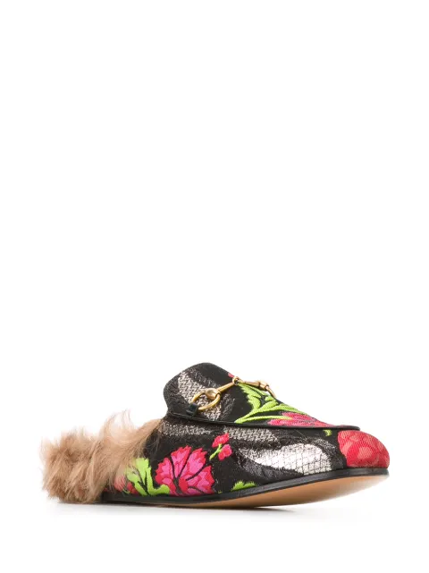 gucci floral brocade slides