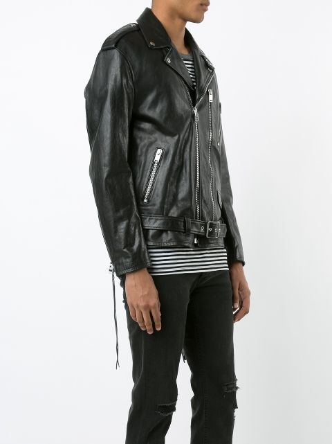 SAINT LAURENT Black Leather Blood Luster L01 Jacket | ModeSens