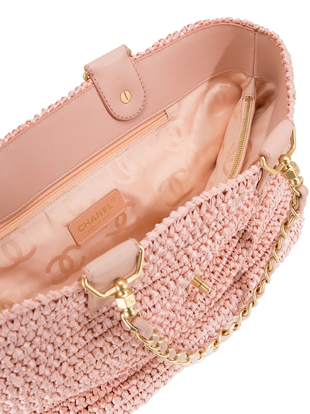 Pre-owned Chanel Cc Chain Hand Bag In Pink