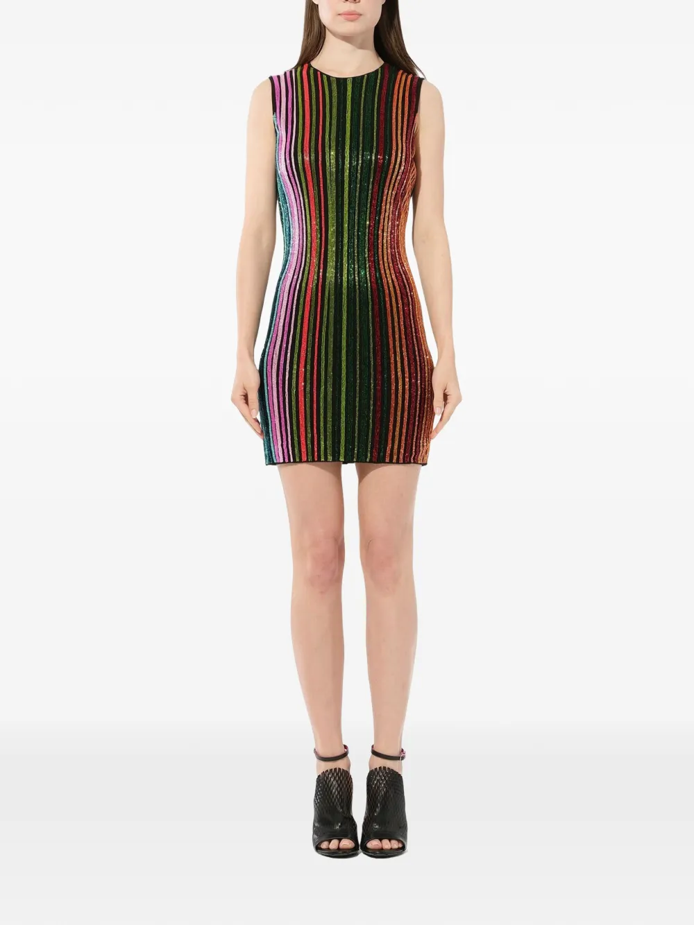 Balmain striped sequin dress - Multicolore