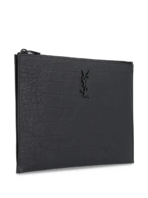 Y.S.L♦モノグラム レザー ストラップ クラッチバッグ サンローラン YSL モノグラム レザー クラッチバッグ (Saint