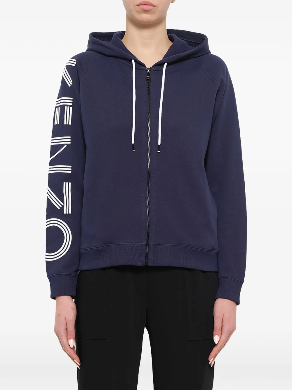 Kenzo Felpa con cappuccio e logo - Blu