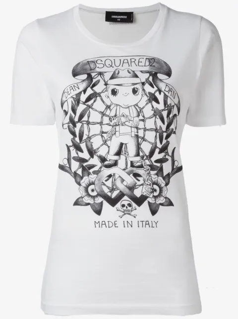 DSQUARED2 Langes T-Shirt mit "Tattoo"-Print