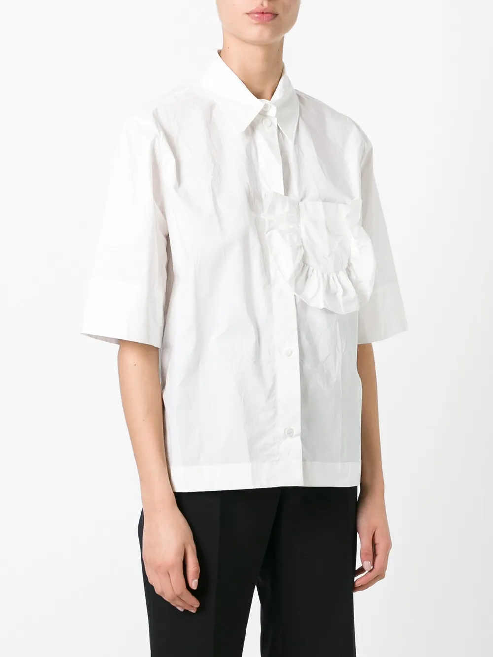 marni 荷叶边口袋衬衫