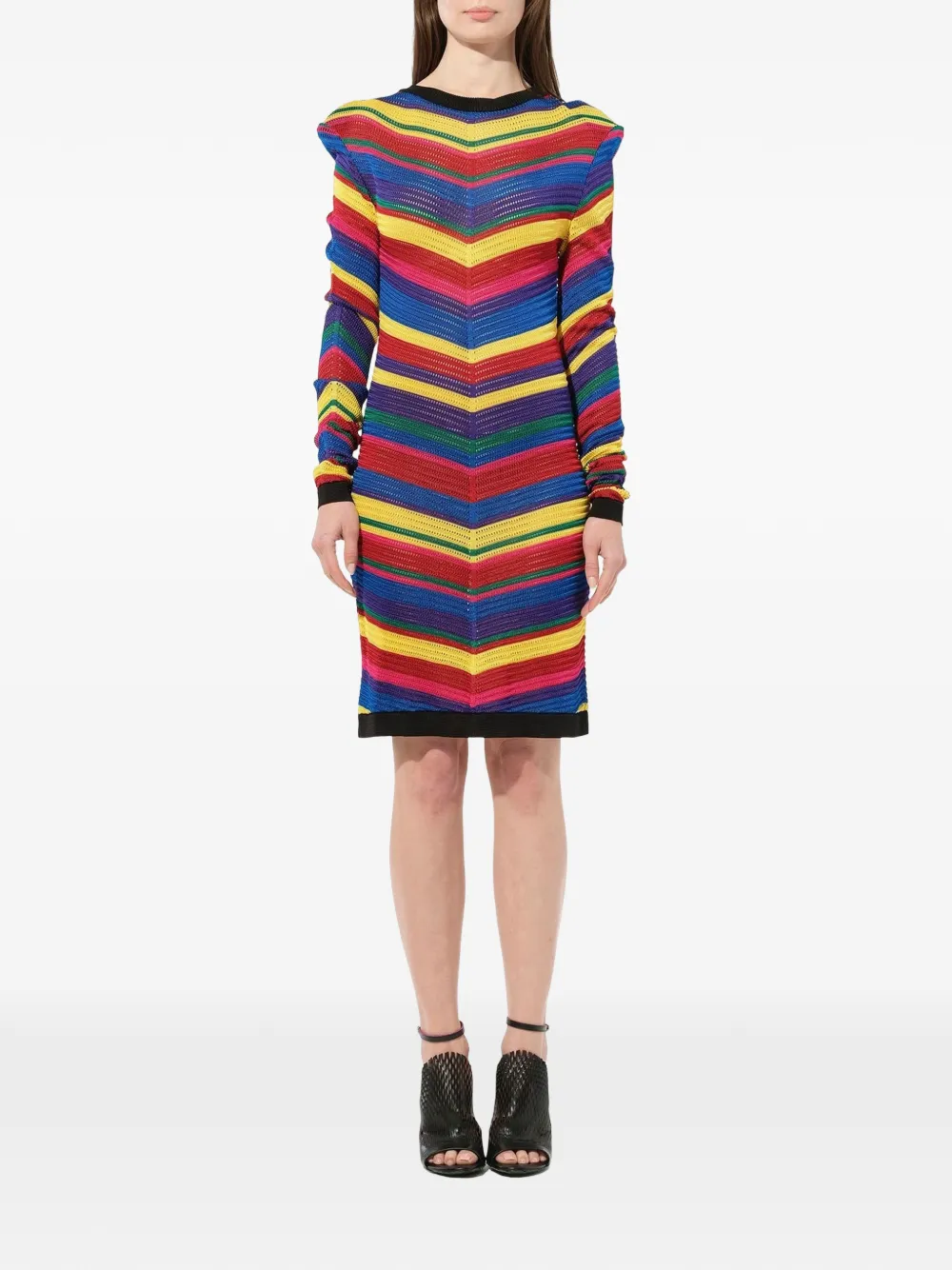 Balmain chevron knit dress - Rosso
